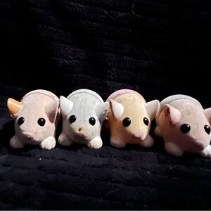 Charming Plush Hamster Toy Set - Pink, Gray, Tan